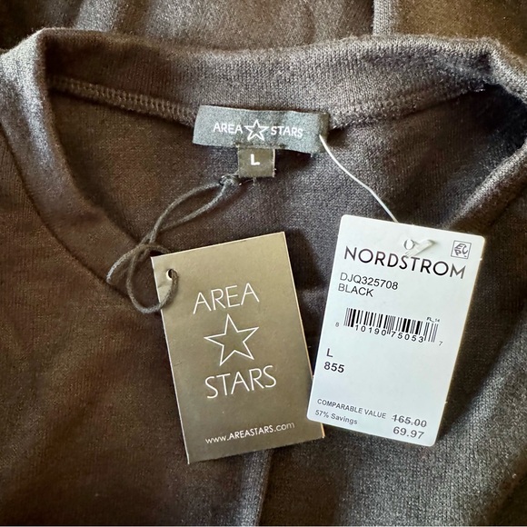 NWT Area Stars Barr black stretch knit mini dress L - Picture 10 of 14